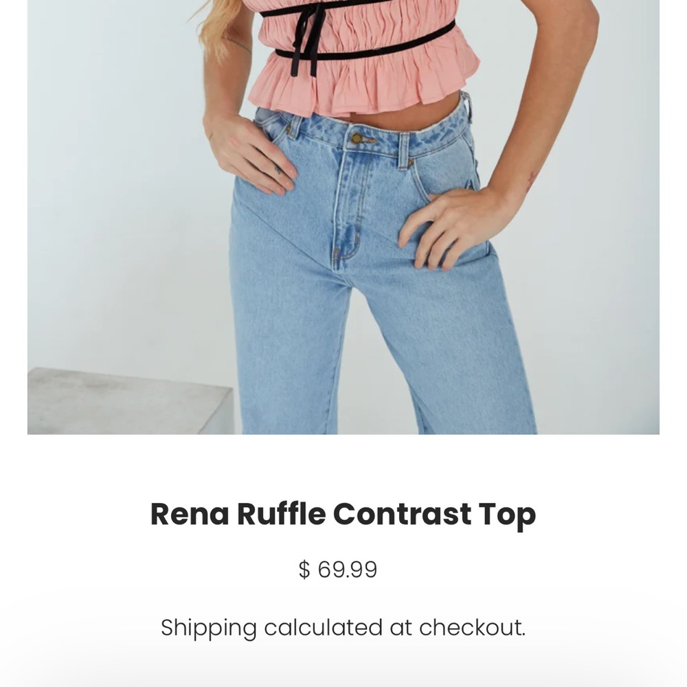Rena Ruffle Contrast Top - Picture 2 of 6